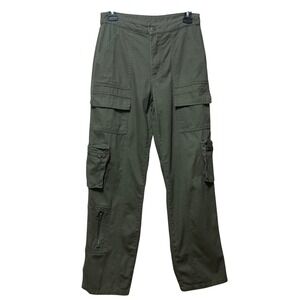 Angel Kiss Olive Green High Waisted Multi Pocket Cargo Pants Womens Size 1/25